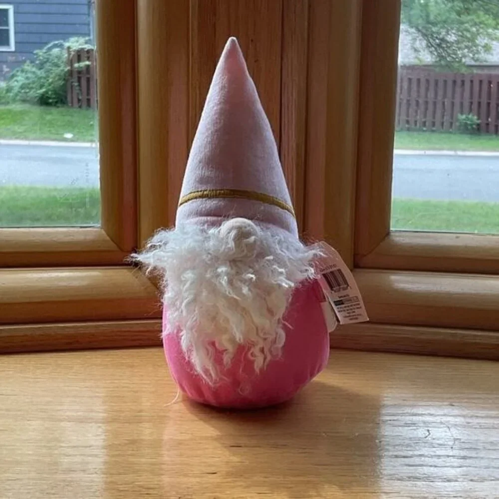 Pink Target Weighted Gnome Valentines Day Decor Plush Toy